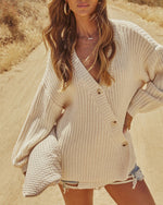 Cozy Days Asymmetric Front Button Cardigan