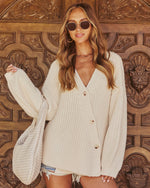 Cozy Days Asymmetric Front Button Cardigan