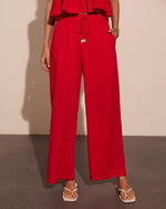Poolside Darling Linen Blend Wide Leg Drawstring Pants