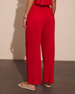 Poolside Darling Linen Blend Wide Leg Drawstring Pants