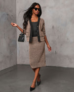 Business Only Contrast Trim Knit Midi Skirt