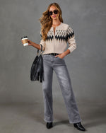 Early Evening Knit Fair Isle Print Sweater
