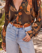 Brown % Shes Iconic Vici Logo Belt-4