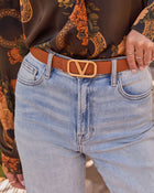 Brown % Shes Iconic Vici Logo Belt-1