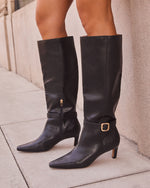 Barker Vegan Leather Knee High Buckle Boot