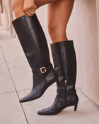 Barker Vegan Leather Knee High Buckle Boot
