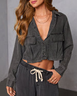 Easy Mode Crop Front Pocket Top