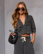 Easy Mode Crop Front Pocket Top