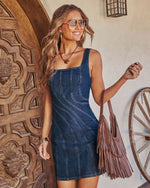 Jovianna Pintuck Denim Mini Dress