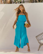 Cerulean % Merida Strapless Smocked Jumpsuit-1