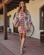 End of Light Abstract Print Mini Sweater Dress