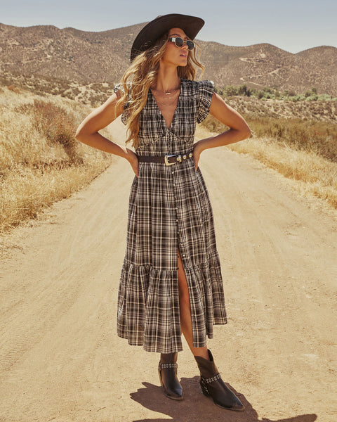 Lindah Smocked Plaid Maxi Dress – VICI