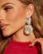 Gold/Clear % Monroe Drop Earrings-1