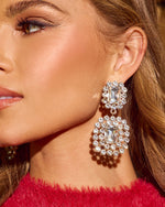 Gold/Clear % Monroe Drop Earrings-4