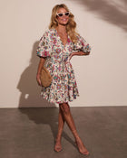 Spring Showers Abstract Babydoll Mini Dress