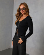 Maybe Baby Lace Up Sweater