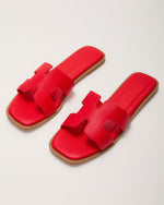 Red % Gordy Flat Sandal-4