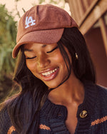 Cognac % LA Babe Corduroy Baseball Cap-4