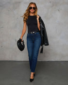 Ashley Super Stretch High Rise Straight Leg Jeans