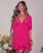 Happy Vibes Plunging Neckline Mini Dress