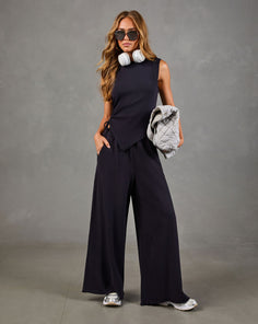 Downtime Cool Cotton Asymmetric Drawstring Top