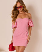 Palomino Gingham Puff Sleeve Mini Dress