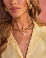 Alette Pearl Drop Metal Choker