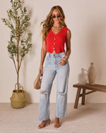 Brick % Close to Me Knit Vest Top-2