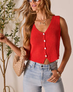 Brick % Close to Me Knit Vest Top-5
