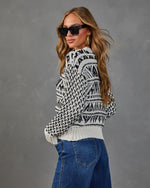 Chilly Mornings Knit Aztec Print Sweater