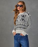 Chilly Mornings Knit Aztec Print Sweater
