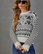 Chilly Mornings Knit Aztec Print Sweater