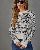 Chilly Mornings Knit Aztec Print Sweater