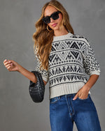 Chilly Mornings Knit Aztec Print Sweater