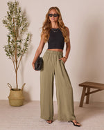 Olive % Better Days Wide Leg Pants-1