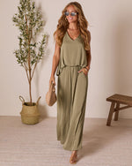 Olive % Better Days Wide Leg Pants-5