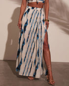 Haidee Watercolor Striped Maxi Skirt