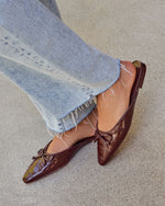 Presley Vegan Leather Croc Embossed Flats