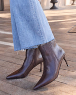 Verna Faux Leather Snake Embossed Booties