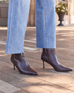 Verna Faux Leather Snake Embossed Booties