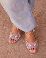 Evelora Floral Mesh Heel Mules