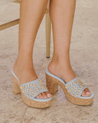 Blue % Madisson Shell Crochet Platform Sandal-1