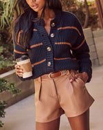 Camel % Flip The Switch Pocketed Faux Leather Shorts-3