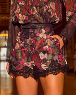 Pippah Belted Floral Lace Trim Shorts