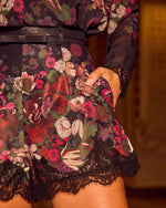Pippah Belted Floral Lace Trim Shorts
