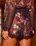 Pippah Belted Floral Lace Trim Shorts