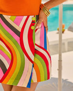 Villa Nights Wrap Abstract Mini Skirt