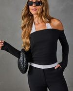 Side Glance Contrast Layered Top