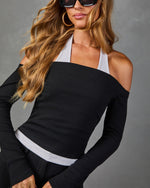 Side Glance Contrast Layered Top