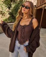 Kelia Knit Lace Ruffle Tank Top